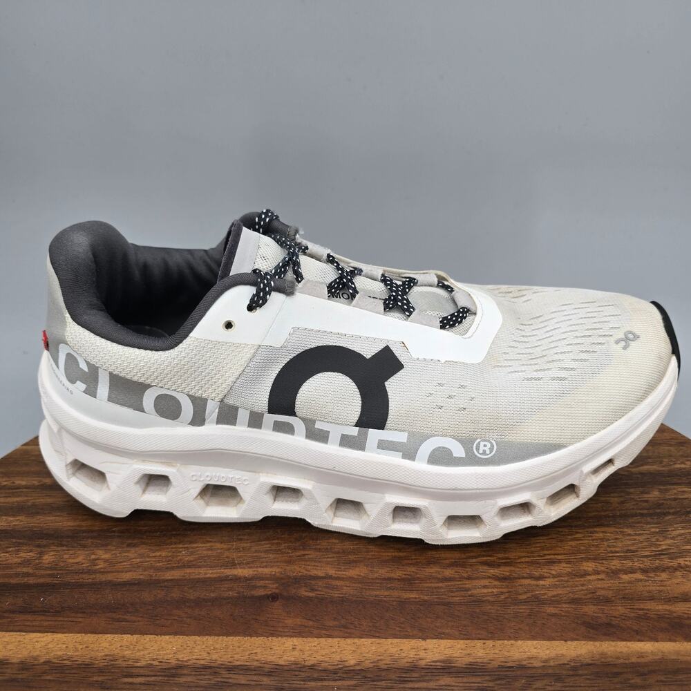 On Cloudmonster Shoes Womens 9.5 Undyed White Gray Low Athletic Running Sneakers